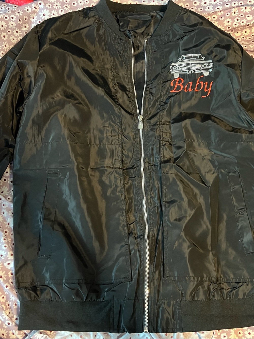 supernatural “baby” embroidered windbreaker
